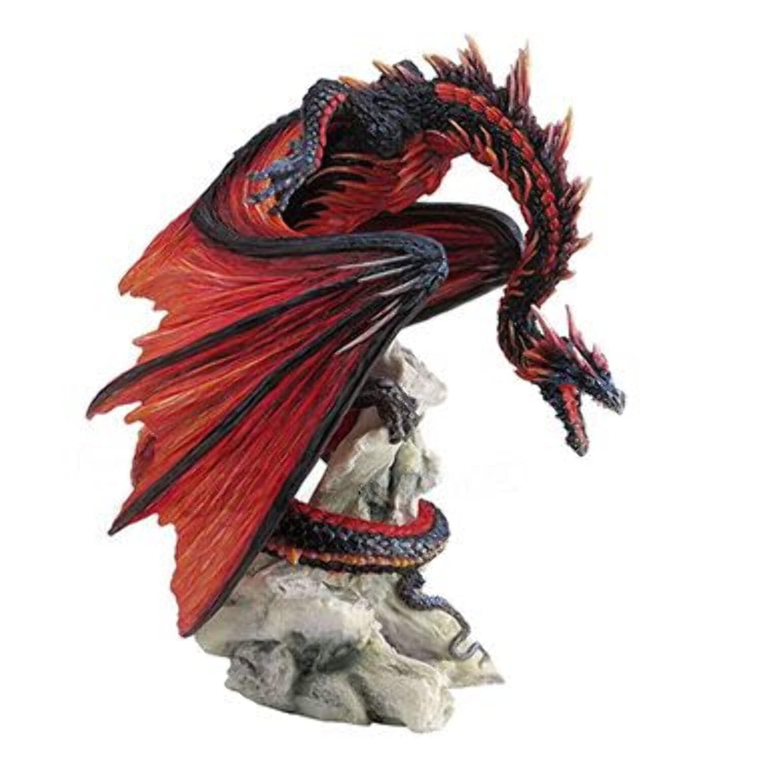 Veronese Resin Statues Andrew Bill Bloodfire Hand Painted Red Dragon Statue 7 X 8.25 X 5.5 Inches Red
