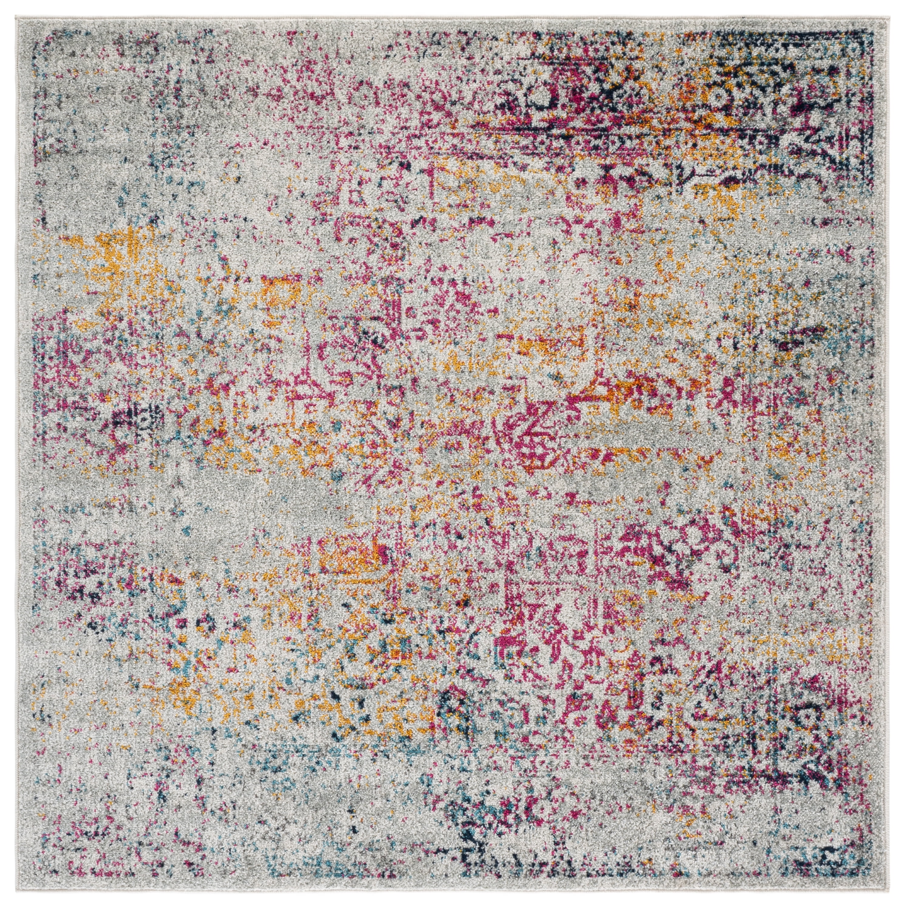 Safavieh Evoke Trena Floral Area Rug, Ivory/Fuchsia, 5'3" x 5'3" Square