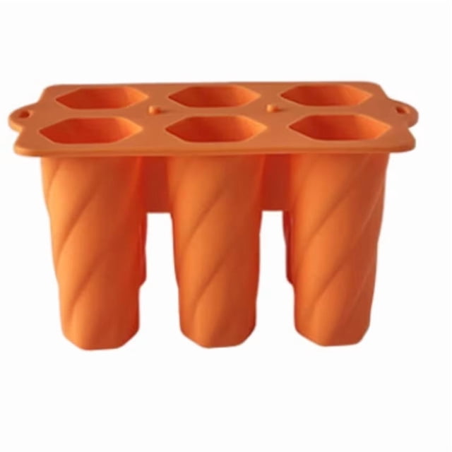 Molde for helado en espiral con 6 conexiones, molde for paletas de silicona con tapa y palo de madera, herramienta for helado casera