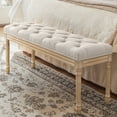 thumbnail image 3 of Dycanpo 44'' End of Bed Bench, Vintage Upholstered Bench for Entryway, Linen and Wood, 3 of 8