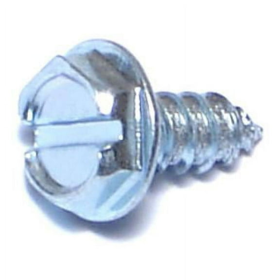 #7 x 3/8" Zinc Slotted Hex Washer Head Sheet Metal Screws SMSHWS-020 (100 pcs)