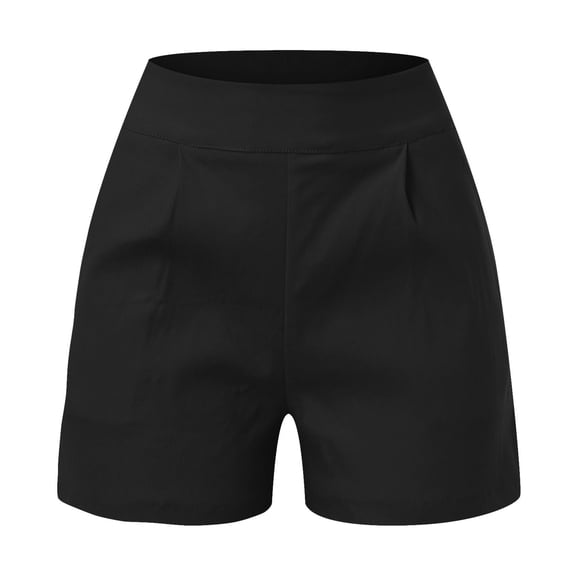 Vedolay Women's Casual Shorts Short for Womens Ease Into Comfort Modern Pull-On Short with Pockets,Black XL
