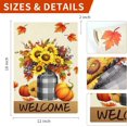 thumbnail image 5 of Fall Floral Garden Flag Double Sided, Pumpkins Maple Leaves Fall Flag Autumn Thanksgiving Seasonal Yard Flag Outdoor Decoration 12x18 Inch, 5 of 6