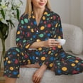 thumbnail image 6 of Pofeuu Vintage Records Print Womens Pajamas Set Long Sleeve Sleepwear Button Down Nightwear Soft Pj Lounge Sets Button Down Pajamas Women-Medium, 6 of 7