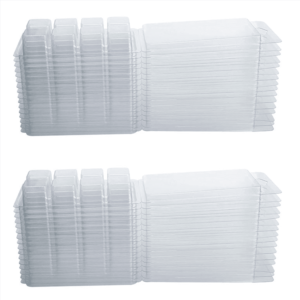 Wax Melt Containers-8 Cavity Clear Empty Plastic Wax Melt Molds-50 Packs Cubes Clamshells for Tarts Wax Melts,50 x Wax Melt Containers,Transparent