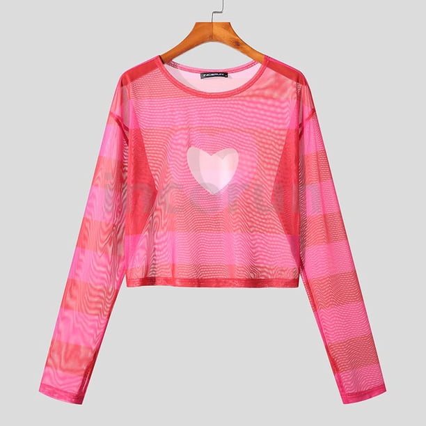 Camiseta De Manga Larga Con Estampado De Moda Para Hombres INCERUN Voz De Amor Real Cavando En El Pecho Gao Jiahui unisex