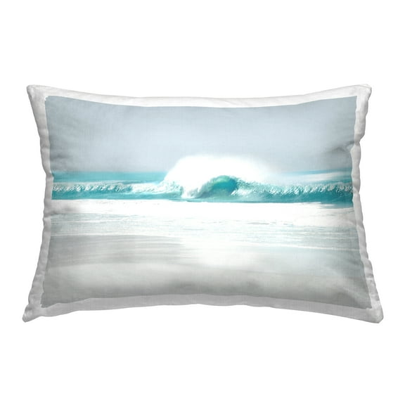 Stupell Industries Rolling Aqua Waves Decorative Printed Throw Pillow Design by Maggie Olsen.