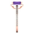thumbnail image 3 of Solitaire with Accents Engagement Ring for Women - 1.86ct Natural Amethyst in 18K Rose Gold Promise Ring, 3 of 6