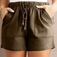 thumbnail image 1 of Pantalones cortos deportivos casuales de talla grande de color liso a la moda para mujer de Augper, 1 of 7