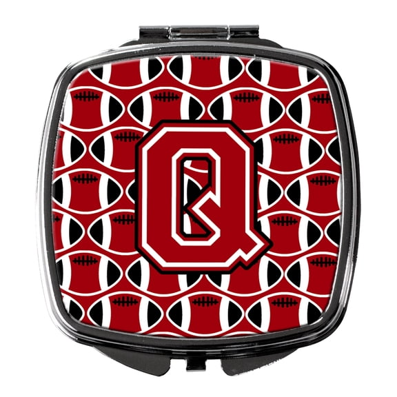 Letter Q Football Red Black and White Compact Mirror CJ1073-QSCM