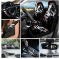 thumbnail image 2 of Yuyamidu 16 Pack Car Seat Covers Set with Steering Wheel Cover Seat Belt Pads Wolf Car Windshield Sun Shade USA Flag Handbrake Cover Set Rear View Mirror Cover Coasters Key Chain, 2 of 7
