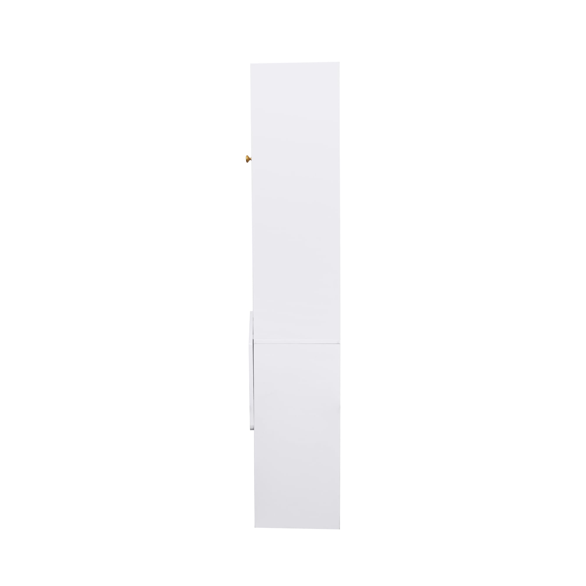 Fold-Out Convertible Writing Table, Desk Cabinet with shelf and drawer Multi-Function Home Office Workstation, White