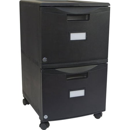 Storex 2 Drawer Mobile File Cabinet 18 25 X14 75 X26 Black
