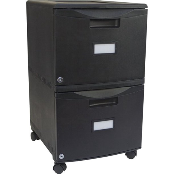 Storex 2 Drawer Mobile File Cabinet 18 25 X14 75 X26 Black Walmart Com Walmart Com
