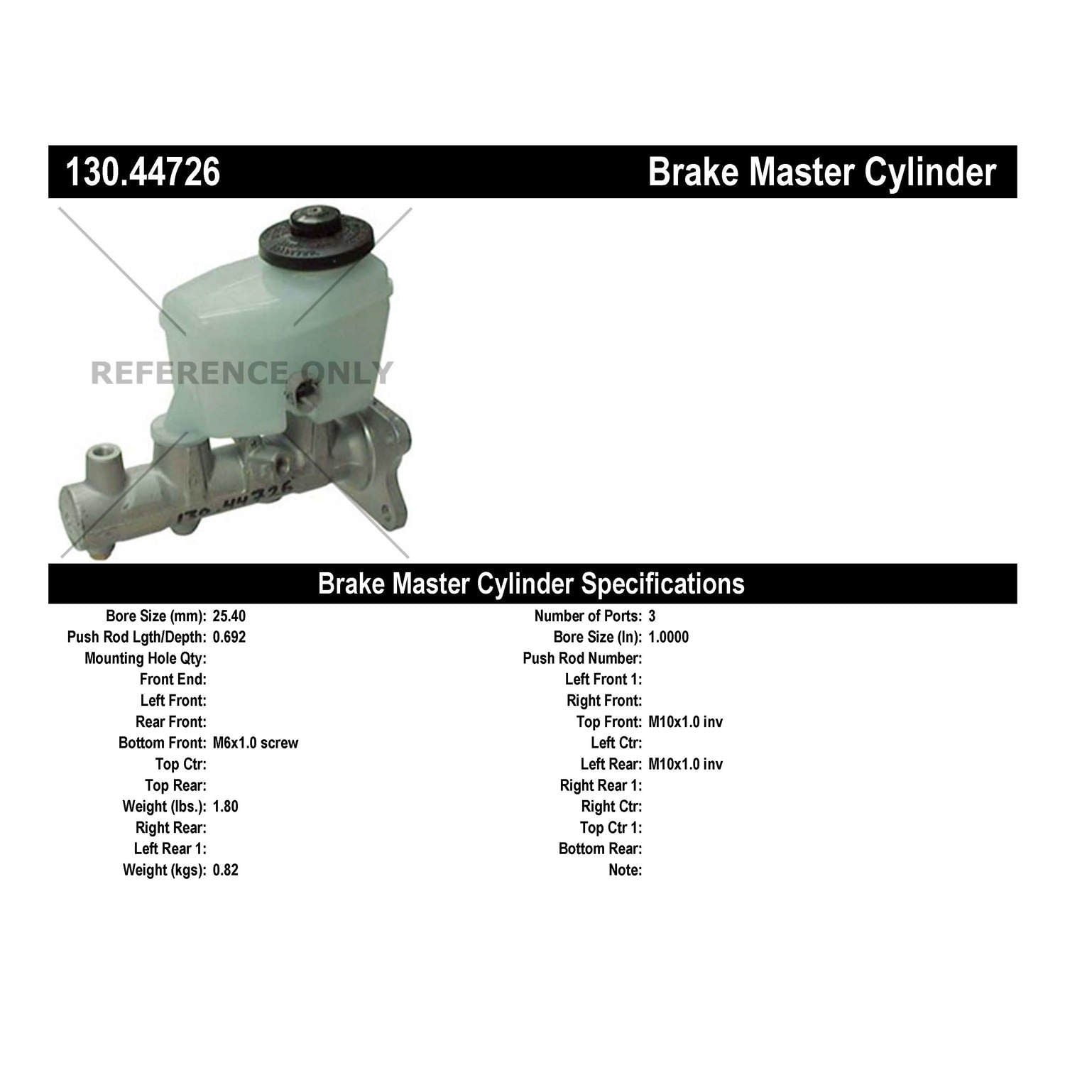CENTRIC PARTS - MASTER CYLINDER Fits select: 1995-2000 TOYOTA TACOMA