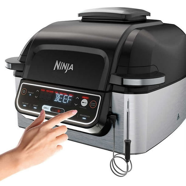 Ninja Foodi 5-in-1 Indoor Grill with Integrated Smart Probe, 3.9 L (4 qt.)  Air Fryer