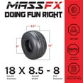 thumbnail image 6 of MASSFX 18x8.50-8 front or rear Turf Tire for outdoor power equipment and lawn mowers, 4-Ply with rectangular tread for excellent traction, Non-highway use only, 18/8.5-8,18x8.50x8 (2 Pack), 6 of 10