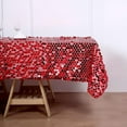 thumbnail image 4 of BalsaCircle 60" x 102" Red Big Payette Sequin Rectangular Tablecloth Reception Catering, 4 of 8