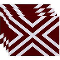 Simply Daisy 18" x 14" "X" Marks the Spot Stripes Print Placemats, Set of 4