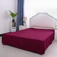 thumbnail image 2 of Unique Bargains Solid Pleated Ruffle Bed Skirt 14" Drop Burgundy Full, 2 of 8