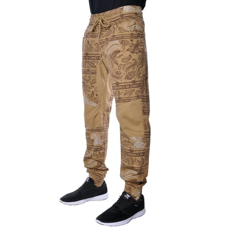 SMOKE RISE Smoke Rise DropCrotch Jogger Pants Mens Wheat Mesmerizing Mens Patterned Joggers SMOKE RISE Smoke Rise DropCrotch Jogger Pants Mens Wheat Mesmerizing Mens Patterned Joggers
