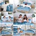 thumbnail image 6 of Blue Beach Coastal Bedding 3 Piece Duvet Cover Set Queen Size, Summer Nautical Seaside Ocean Soft Microfiber Comforter Cover with Zipper Closure & Pillowcases, Wrinkle & FadeResistant Quilt Cover, 6 of 9