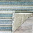 thumbnail image 3 of Couristan 7.5' x 10.75' Striped Geometric Indoor Outdoor Area Throw Rug - Blue and Ivory, 3 of 4