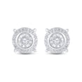 thumbnail image 2 of FB Jewels Sterling Silver Womens Round Diamond Stud Earrings 1/10 Cttw, 2 of 2