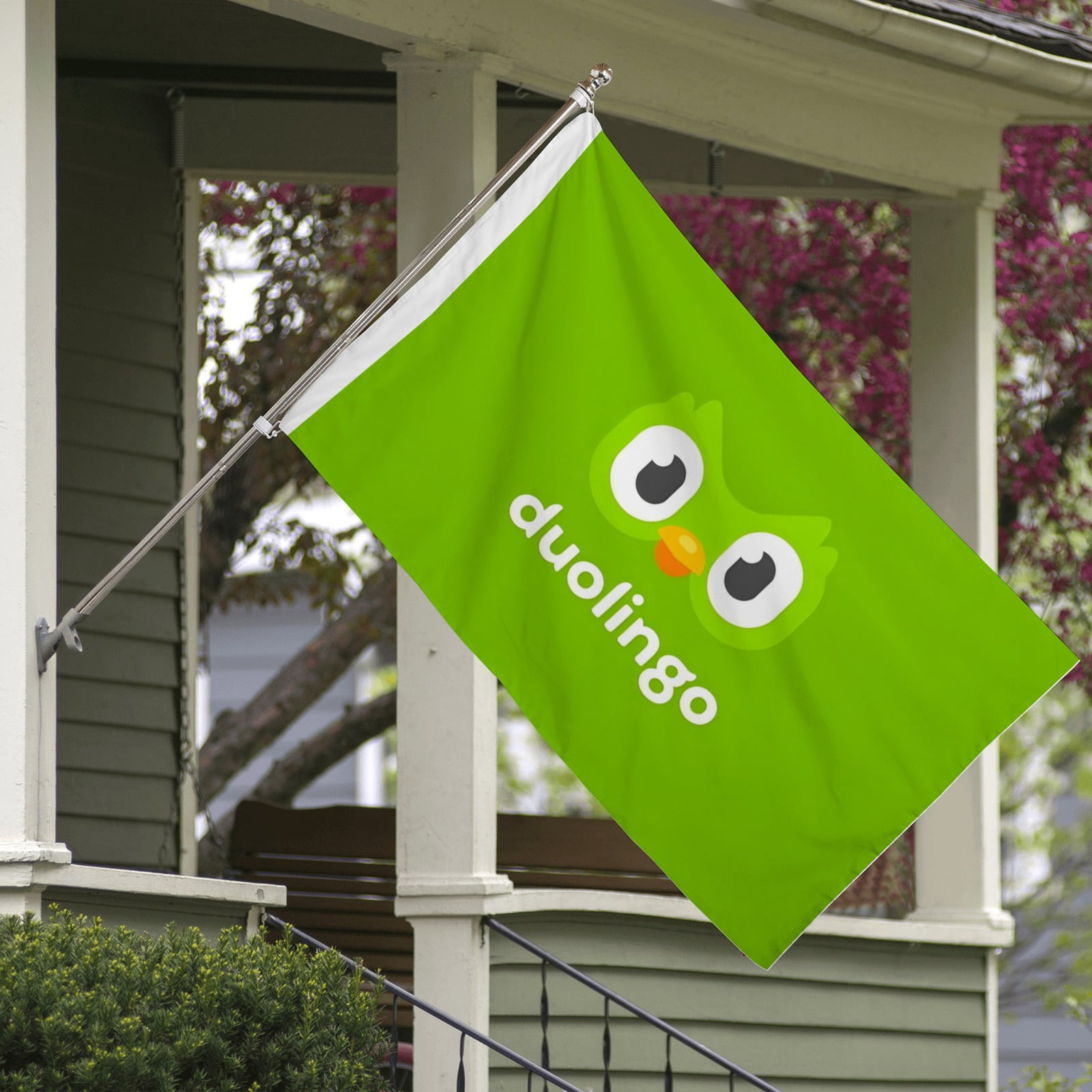 Flags for Duolingo Decorations for Home, Outside, Indoor Outdoor Flag, House Flag Party Gift Funny Banner 3×5 FT