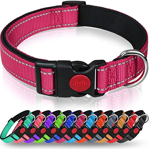 Reflective Dog Collar with Buckle Adjustable Safety Nylon Collars for Small Medium Large Dogs Blue S