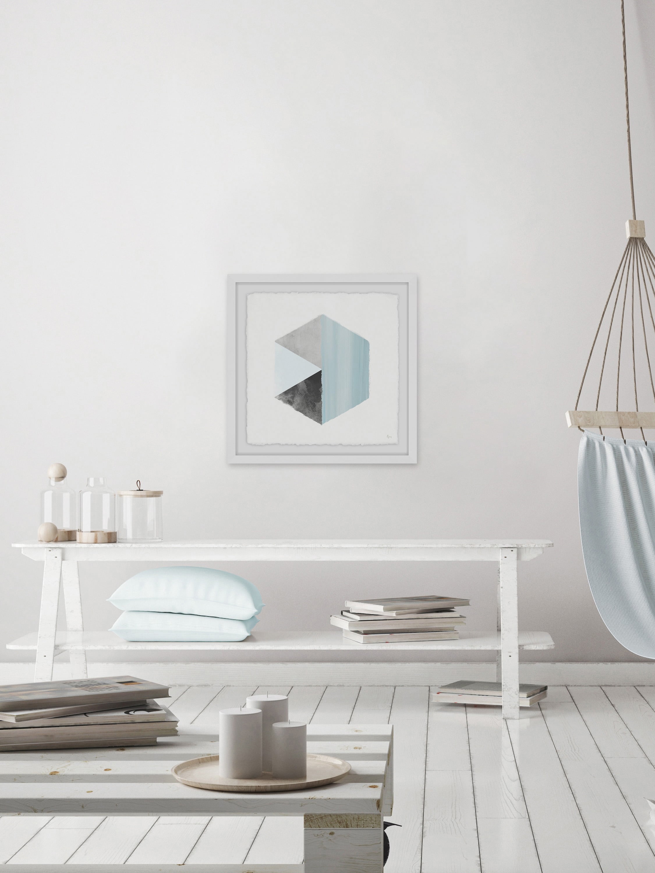 Geometric Edges Framed Painting Print