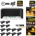 thumbnail image 5 of Luz solar impermeable para valla, luz solar para cubierta, luz para escalera, luces LED solares IP65 para jardín para vallas de escalera de patio (luz cálida, negro, 12 unidades) esquí esquí Gafas de esquí, 5 of 5