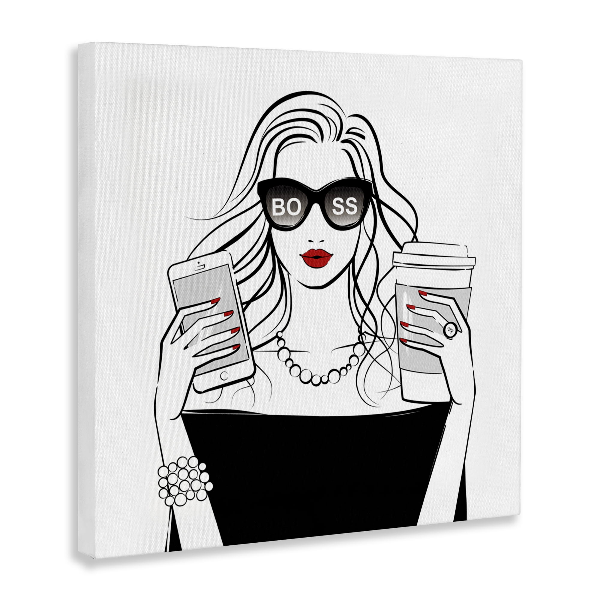 Stupell Industries Chic Boss Morning Coffee Moment Canvas Wall Art, design by Martina Pavlova