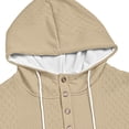 thumbnail image 3 of IWRICH Waffle Hoodie for Men Long Sleeve Casual Breathable Hooded Sweatshirts Loose Fit Lightweight Cozy Pullover Tops Khaki S, 3 of 5