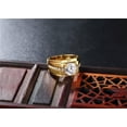 thumbnail image 6 of QQTDFG Men Women Silver Stainless Steel CZ Stone Ring Band Wedding Gift Size 7-12-Gold-8, 6 of 8