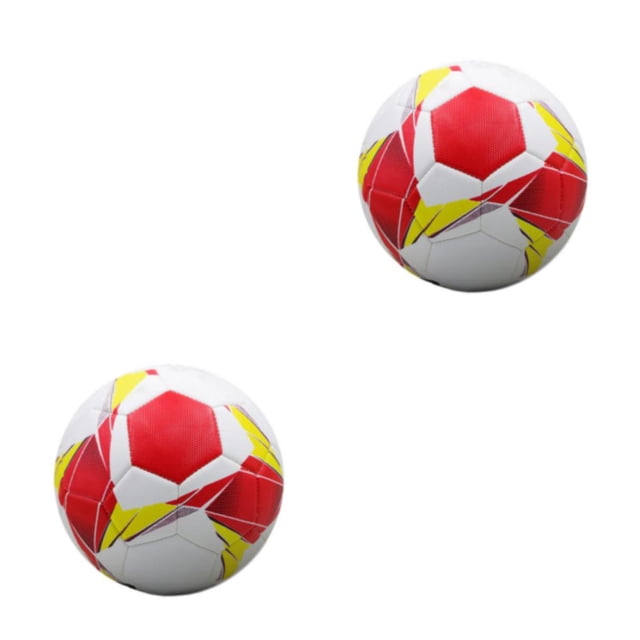 QualitChoice Durable Soccer Balls For Wide In Training And Matches Teamwork PVC Football Goal Ball Soccer Fun Portable Competitive red No.4 2Set