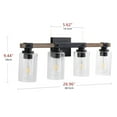 thumbnail image 5 of Modern 4-Light Wall Sconce Cylinder Black Vanity Lighting Minimalist Retro Light Fixture with Clear Glass Shade, 5 of 7