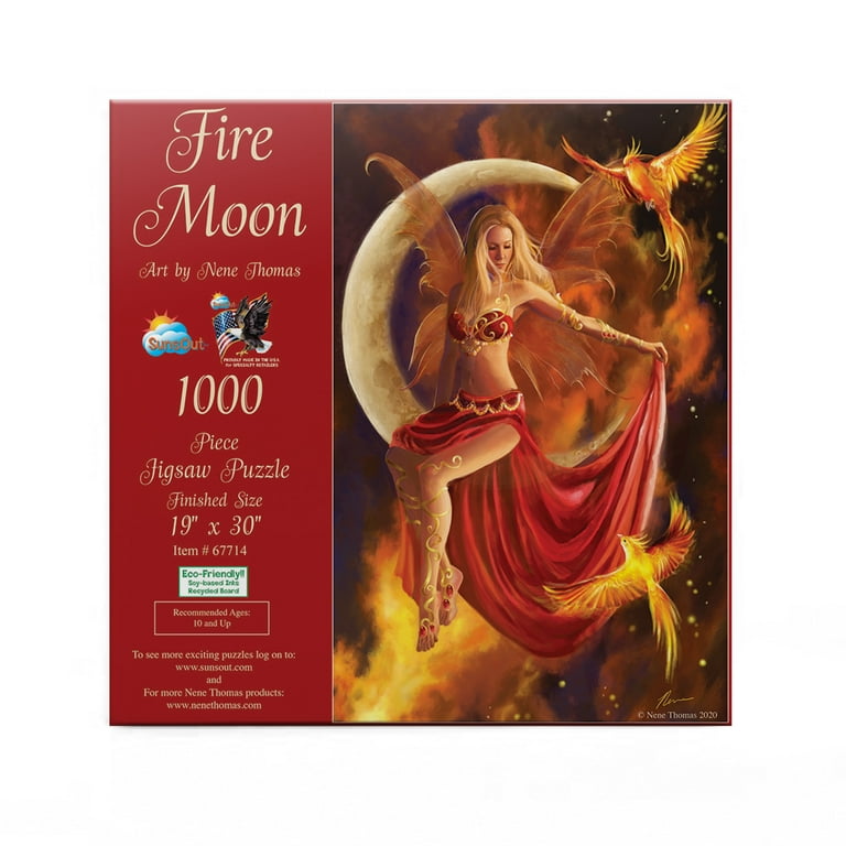SUNSOUT INC - Fire Moon - 1000 pc Jigsaw Puzzle by Artist SUNSOUT INC - Fire Moon - 1000 pc Jigsaw Puzzle by Artist