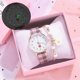thumbnail image 2 of [Reloj + pulsera] Reloj de mujer + pulsera de margaritas Reloj de cuero casual, 2 of 4