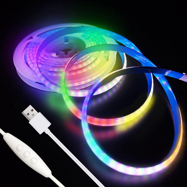 ZSLAIFU USB COB LED tira de luz, LED TV retroiluminación 5V COB luz flexible para dormitorio gabinete espejo de tocador iluminación DIY