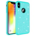 thumbnail image 4 of Apple iPhone Xs Max Case,Bling Sparkly Bumper Shock Proof Silicone Phone CaseGirls Women with Screen Protector - Teal, 4 of 5