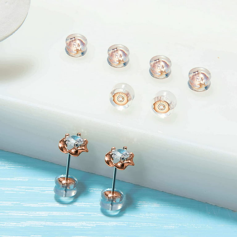Earring Backs,18K Gold Silicone Earring Backs for Studs /Droopy