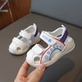 thumbnail image 2 of Ticikt Baby Boy Girl Closed Toe Quick-Drying Sandals Lightweight Breathable Summer Shoes Non- First Walking,Color:Blue,Size:6-9 Months, 2 of 5