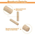 thumbnail image 3 of Uxcell 50 Pack 3/8" x 1-3/4" Wooden Dowel Pins, Furniture Woodwork Grooved Fluted Pin, 3 of 6