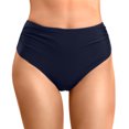 thumbnail image 2 of Sopiago Womens Bikini Bottom High Waisted Full Ruched Swimsuit Bottoms Tummy Control Full Coverage Bathing Suit Bottoms for Women Navy,XL, 2 of 7