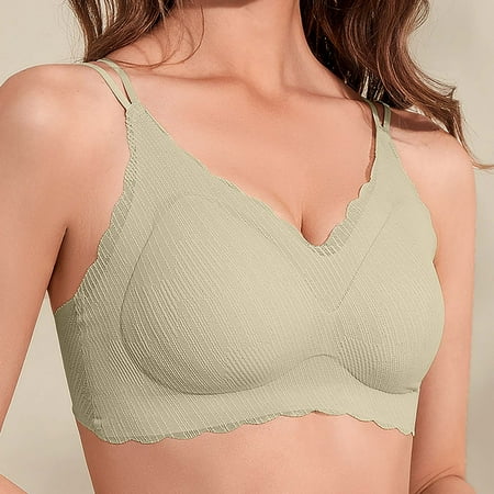 TUWABEII Women s Push-up Non-slip Lace Flower Surface Beautiful Back Seamless Push-up One-piece Bralettes Without Steel Ring Wireless Lift T-Shirt Bra