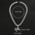 thumbnail image 4 of Hip Hop Crown QUEEN Letters Pendant Necklace 15mm Crystal Cuban Chain HipHop Iced Out Bling Necklaces Fashion Charm Jewelry, 4 of 7