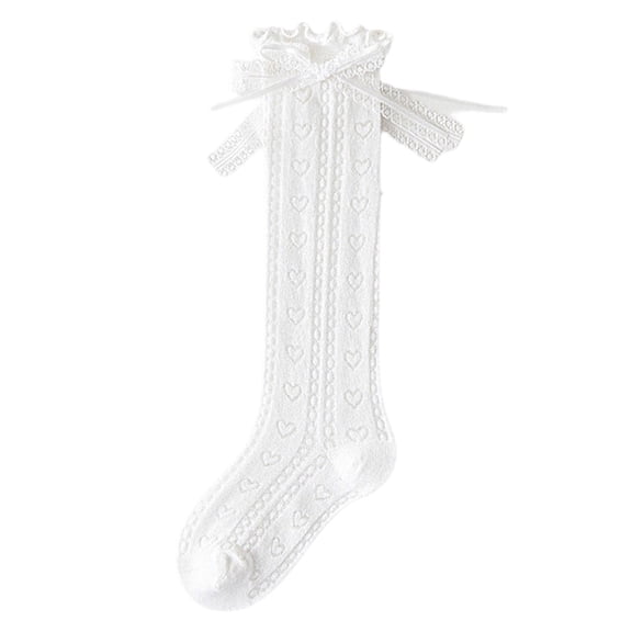Karoyedx Toddler Girls Socks Knee High Socks for Girls Seamless Knee Socks Cable Knit Uniform Socks Cotton Long Socks Kids Dress Socks Pink Size,6-8 Years