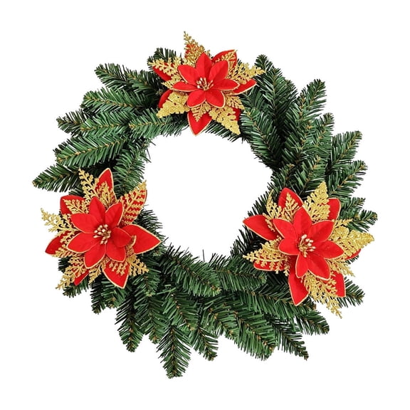 Aurorax Christmas Decorations Outdoor,Artificial Christmas Wreath Pre-Assembled Realistic Waterproof Winter Decorations for Home