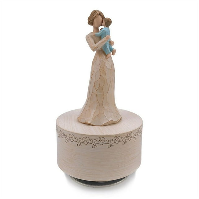 Regalo de Caja de Música para la Madre Interesante Estatua Musical Tallada Regalo de Cumpleaños de Acción de Gracias para Mamá Caja de Música Giratoria C